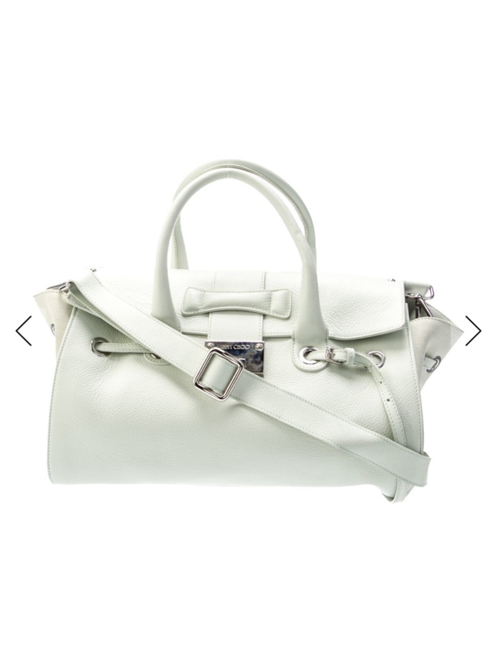 Jimmy Choo Pale Mint Leather Satchel with Detachable Strap